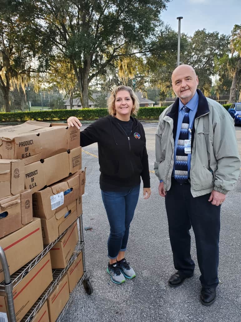 Pictured from left to right: Craig McCurdy Director of Pharmacy Services, Citrus Memorial Hospital and Barbara Sprague, Executive Director, Community Food Bank